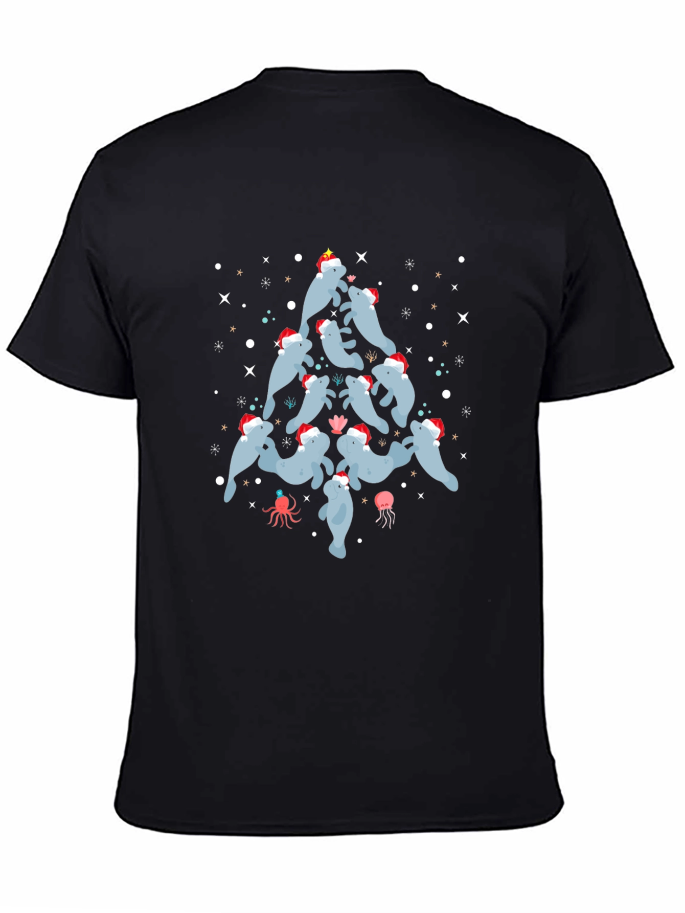 Festive Manatee Christmas Tree T-Shirt