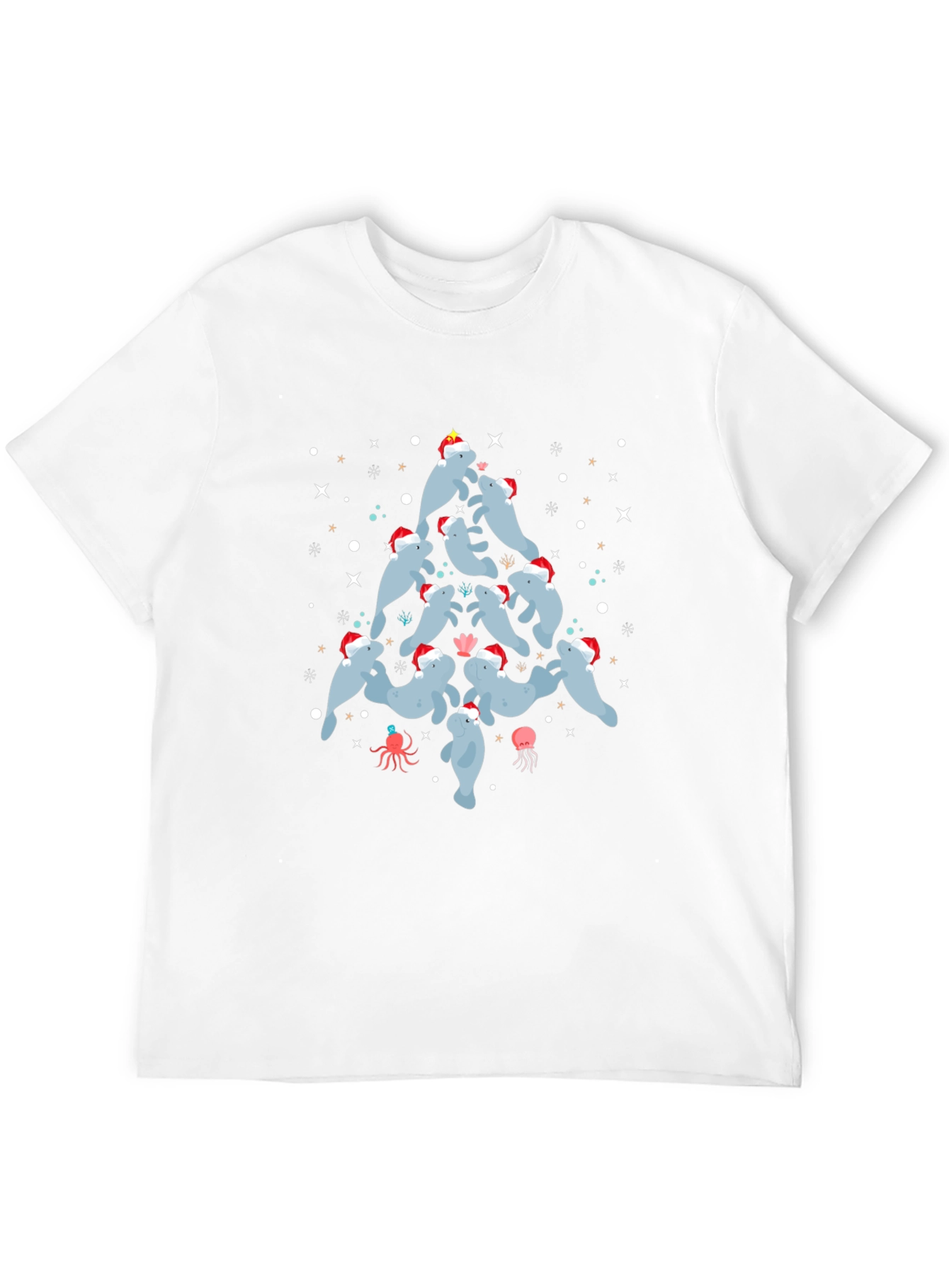 Festive Manatee Christmas Tree T-Shirt