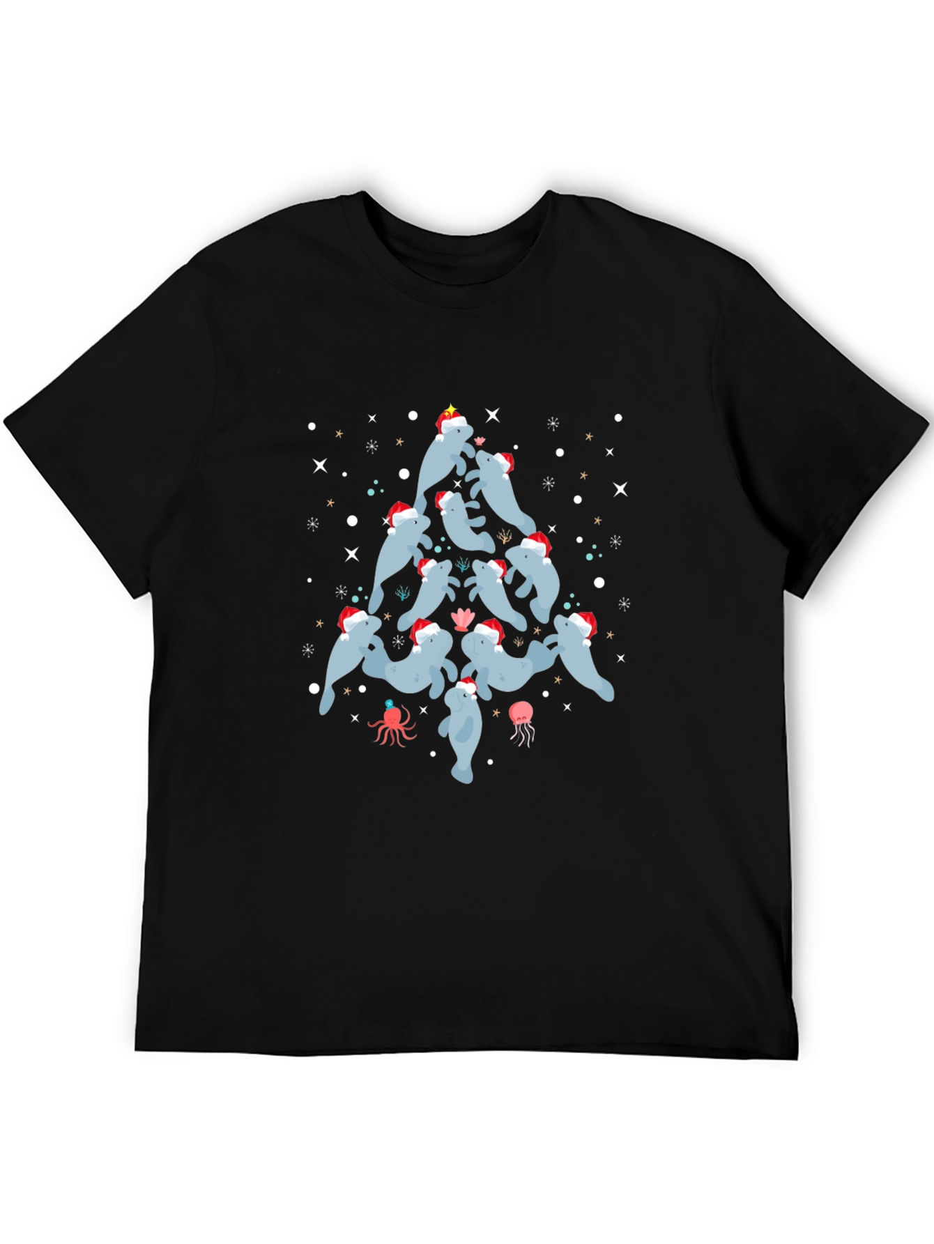 Festive Manatee Christmas Tree T-Shirt