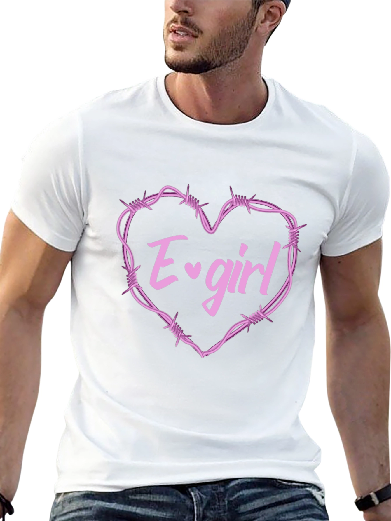 E-Girl Barbed Wire Heart Graphic Tee