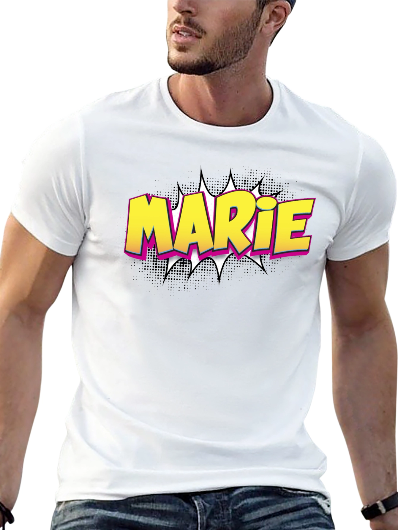 Marie Comic Style T-Shirt - Black Cotton Tee