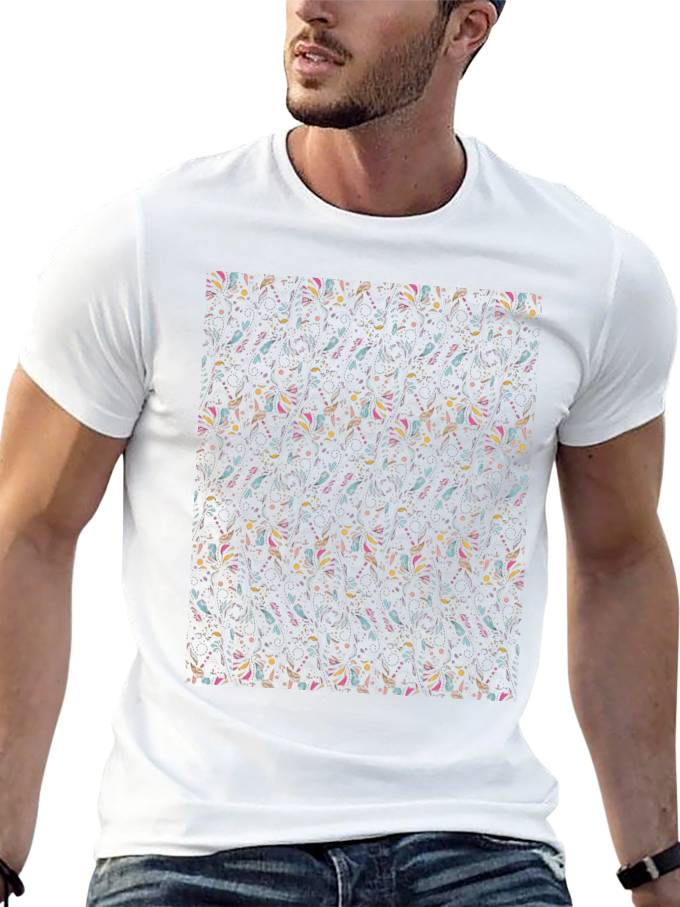 Funky Patterned Black Tee