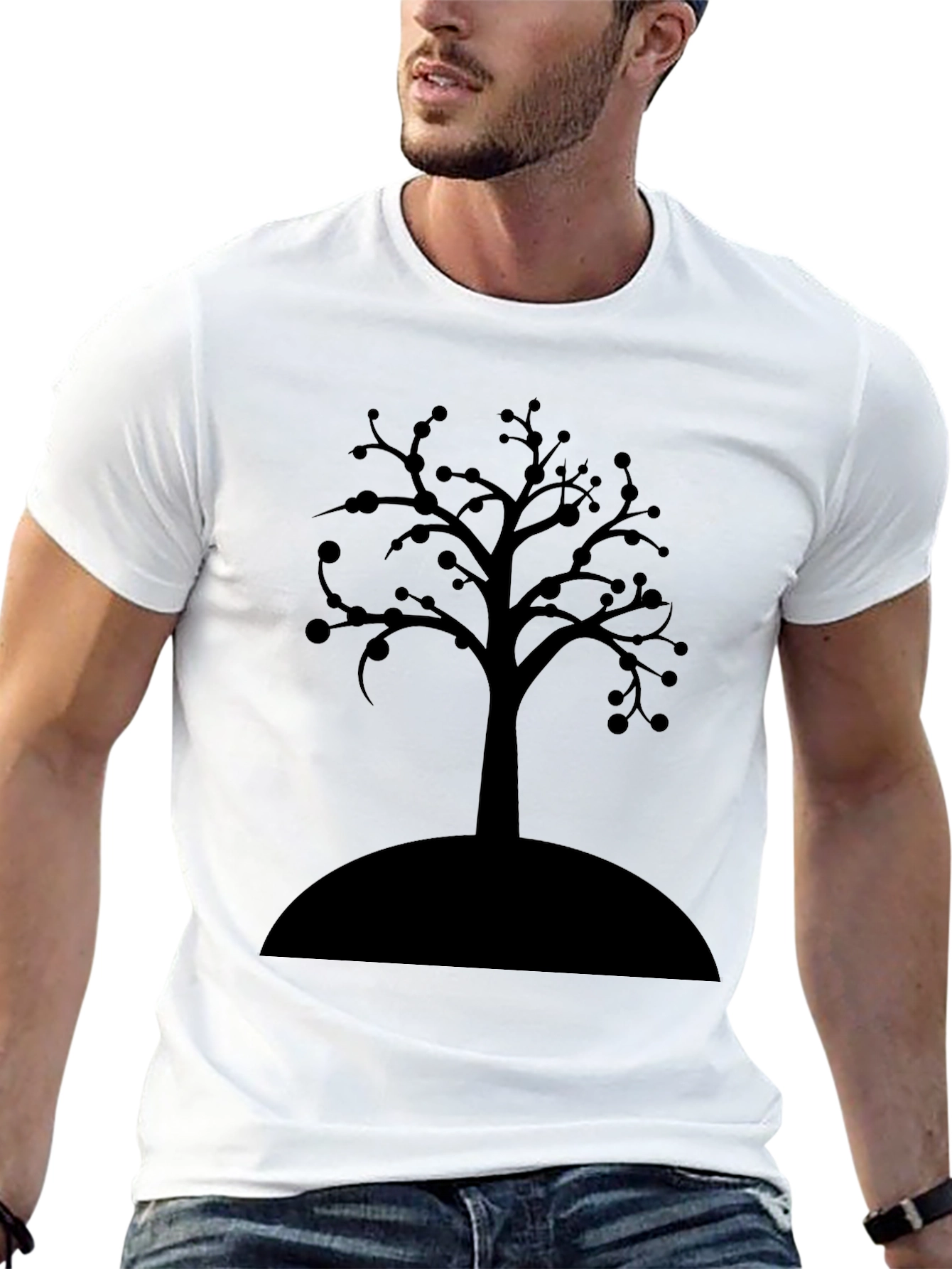 Black Tree Graphic T-Shirt - Modern Casual Wear