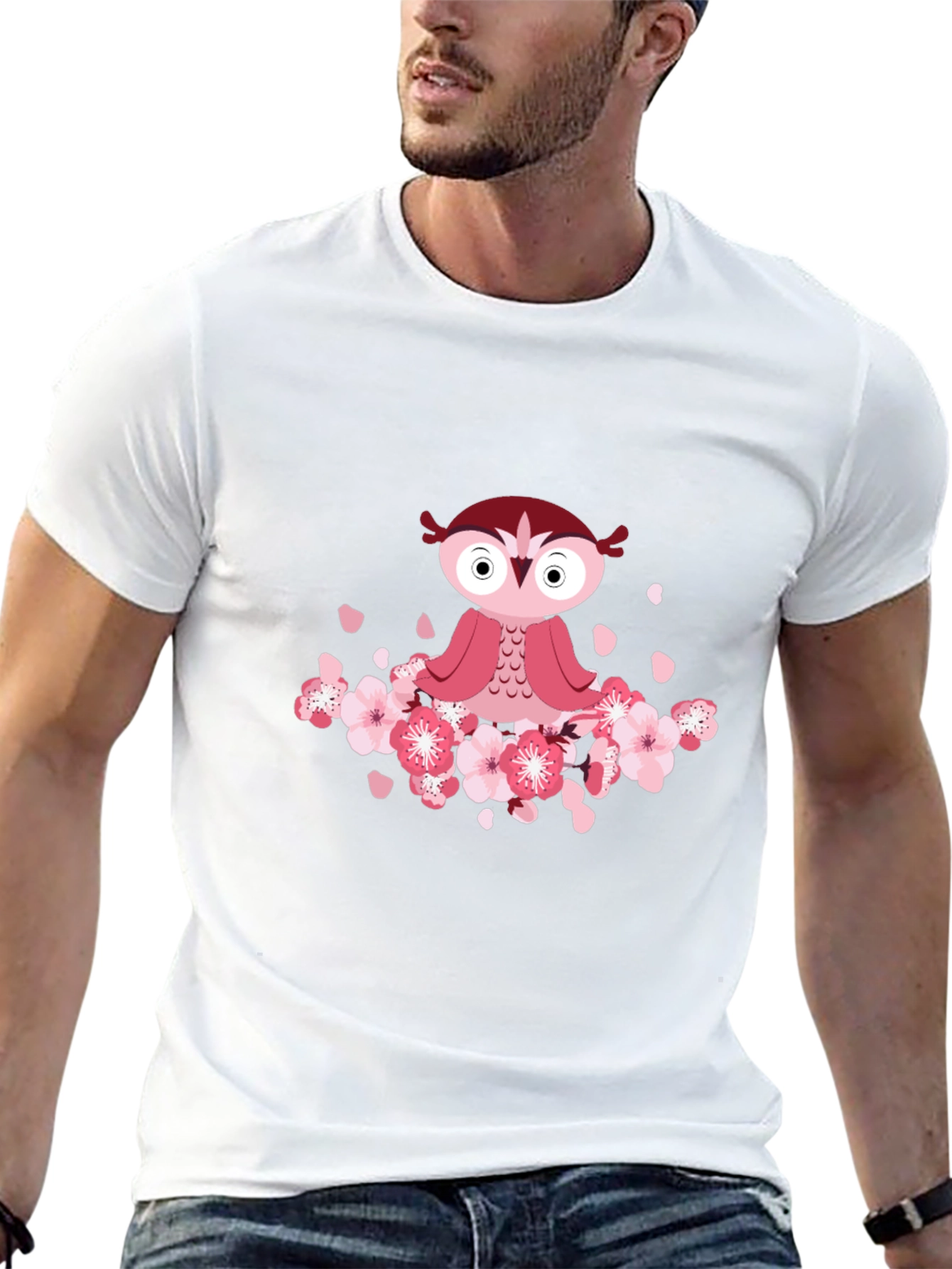 Owl & Cherry Blossom T-Shirt