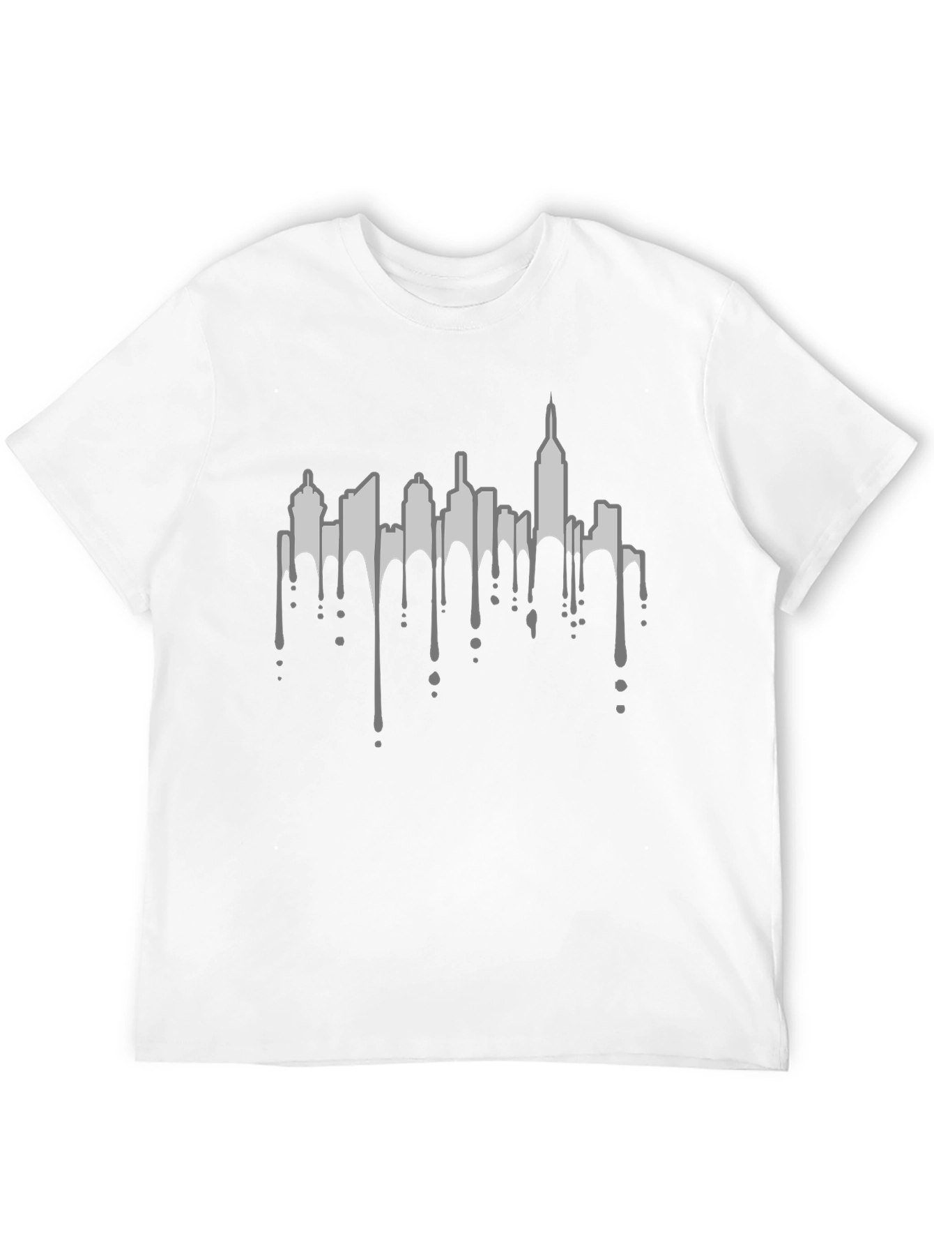 Urban Drip Tee - City Skyline Graphic Black T-Shirt