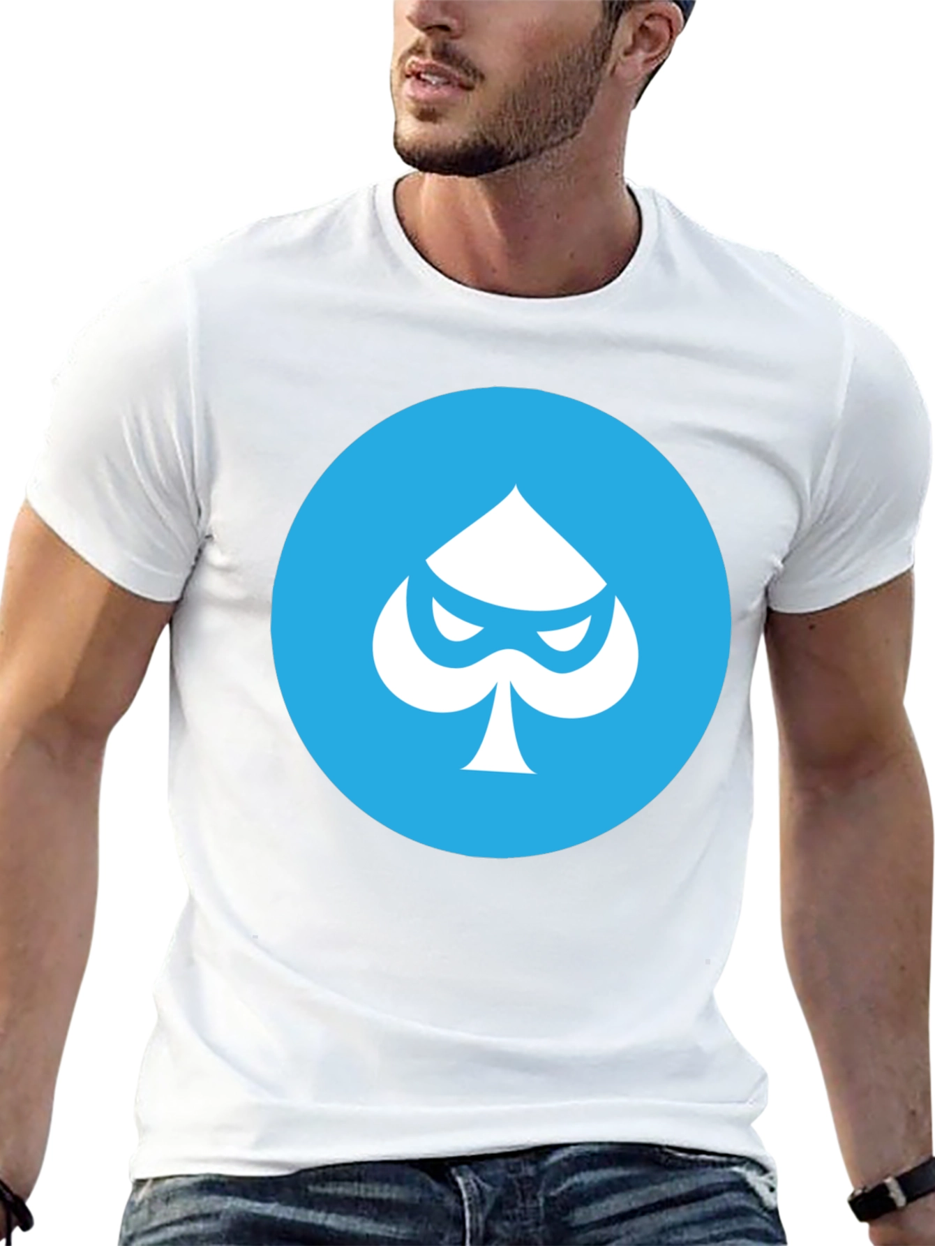 Black T-Shirt with Spade Graphic