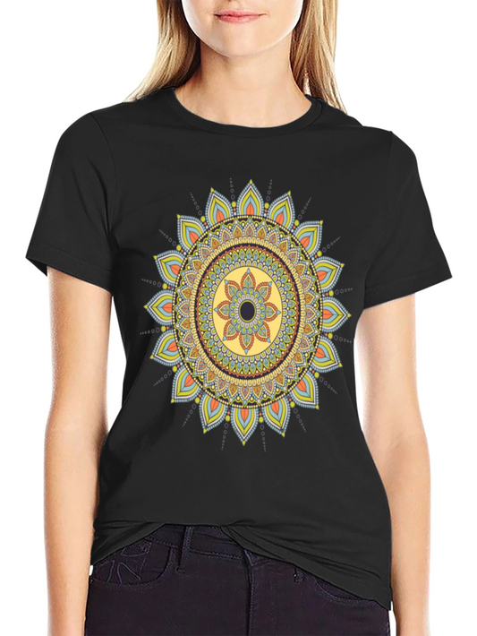 Mandala Print Black T-Shirt - Unique Design