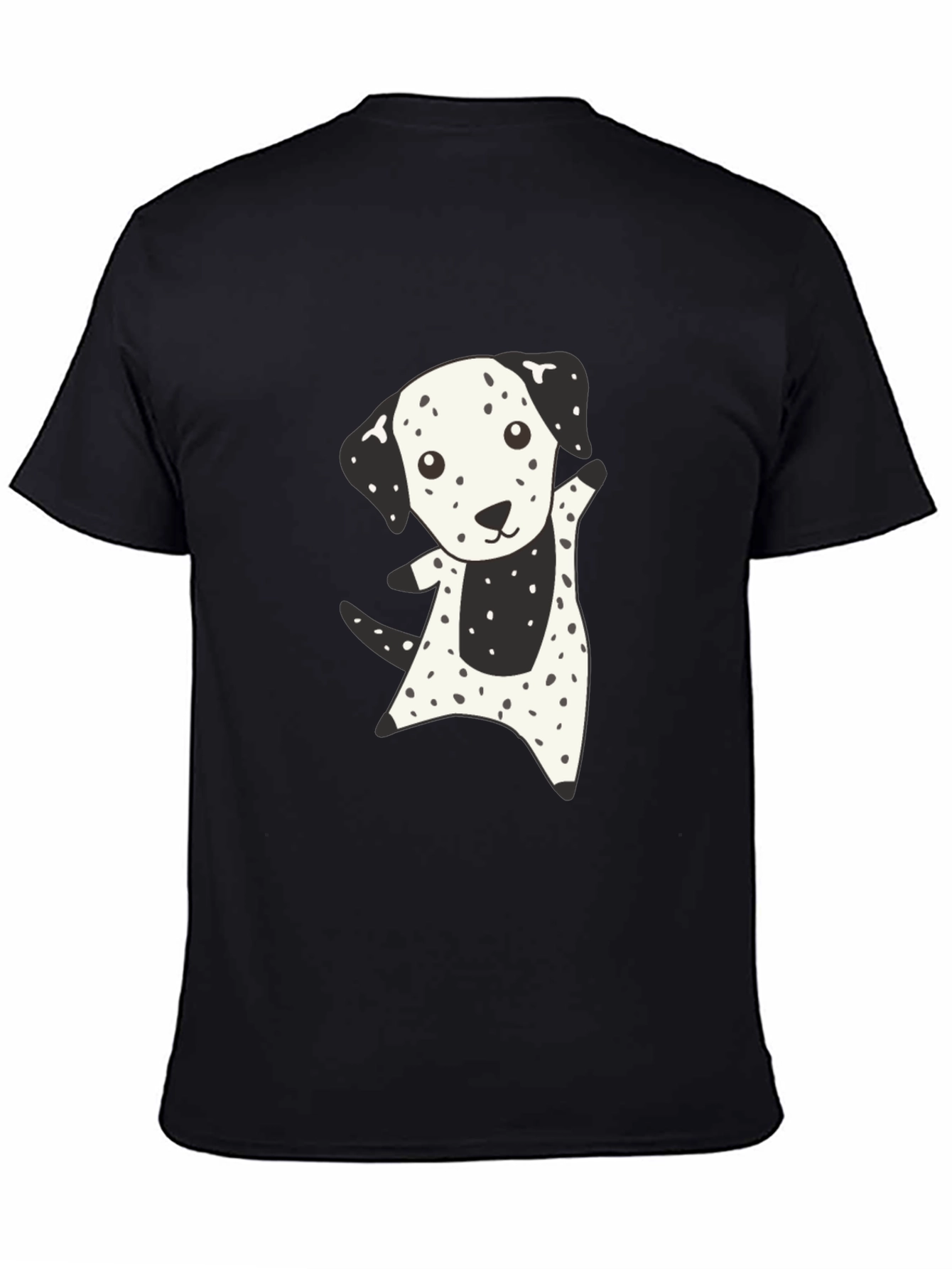 Cute Dalmatian Dog Graphic Black T-Shirt