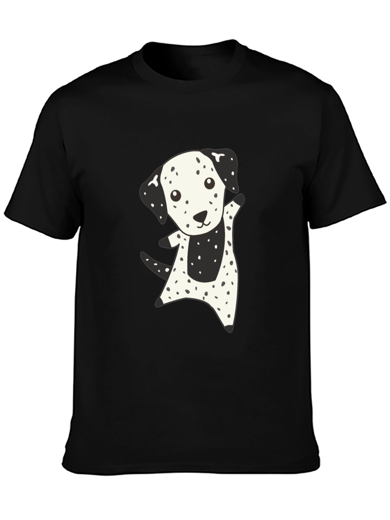 Cute Dalmatian Dog Graphic Black T-Shirt
