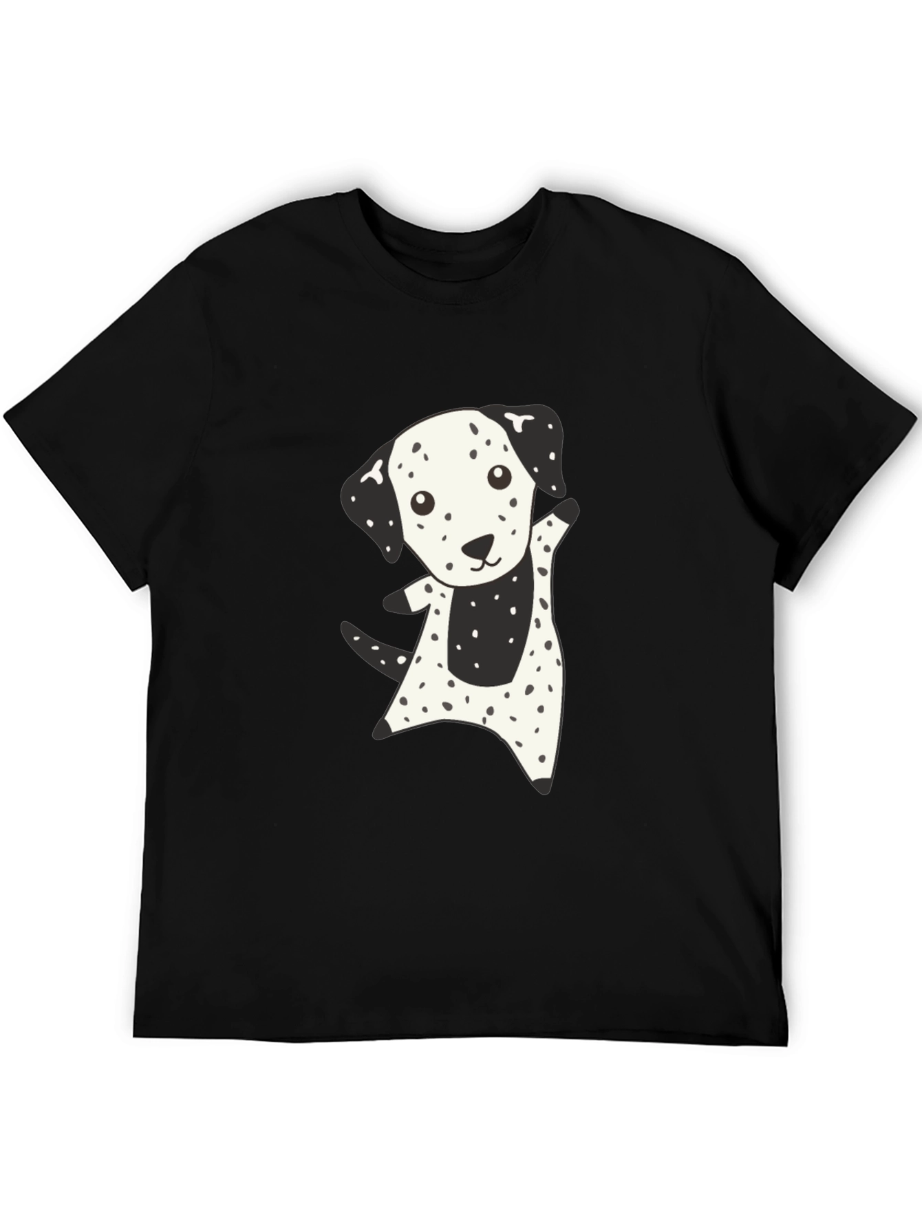 Cute Dalmatian Dog Graphic Black T-Shirt
