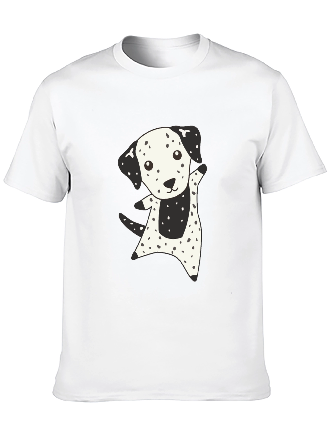 Cute Dalmatian Dog Graphic Black T-Shirt