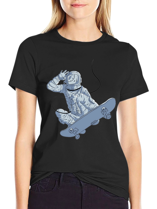 Astronaut Skateboarder Graphic T-Shirt