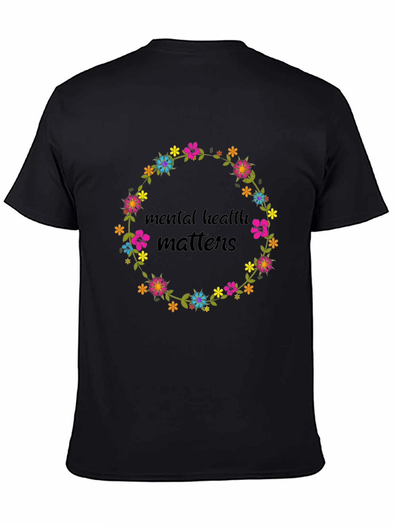 Mental Health Matters Floral Wreath Graphic Tee