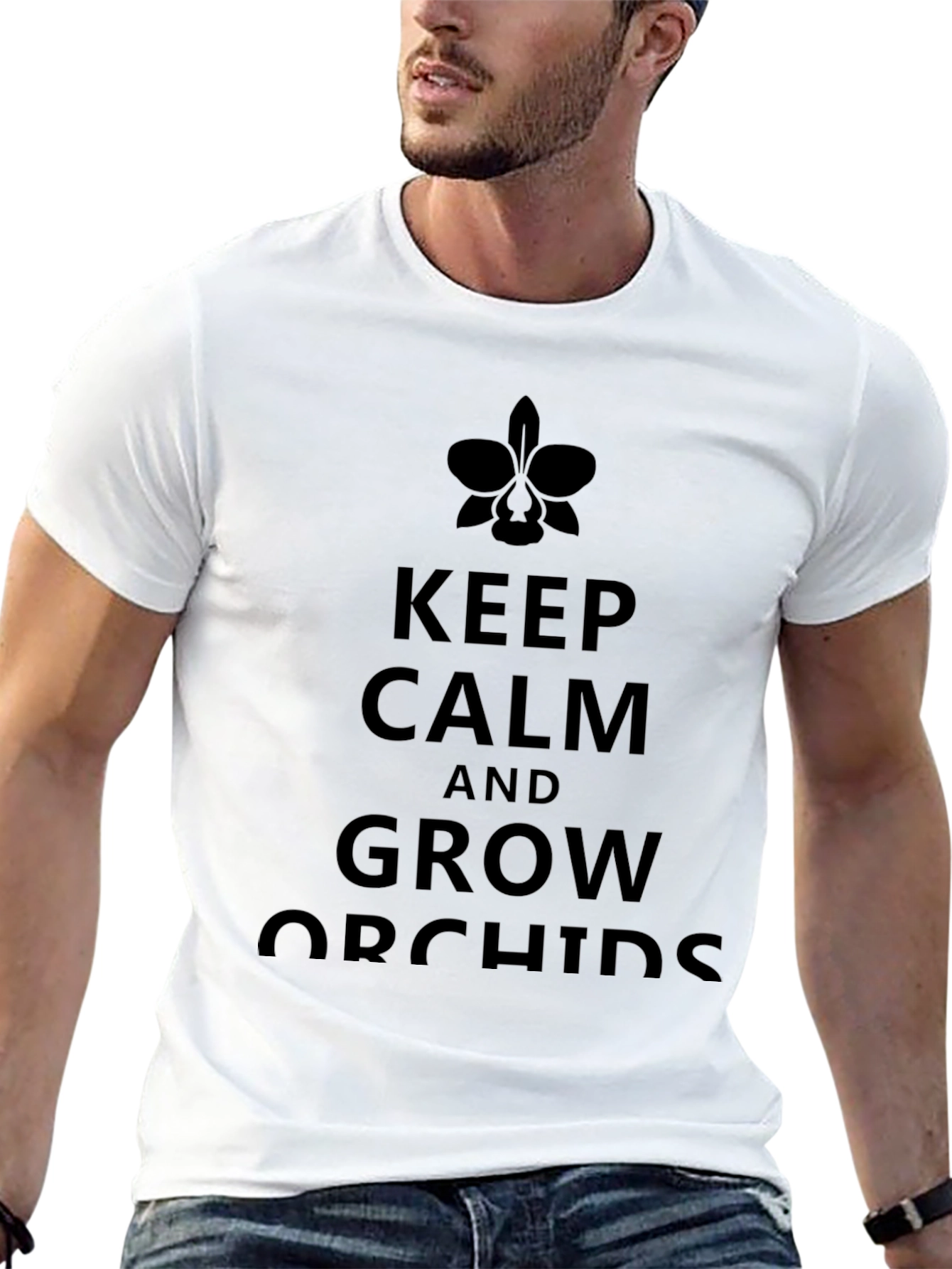 Keep Calm and Grow Orchids Black T-Shirt