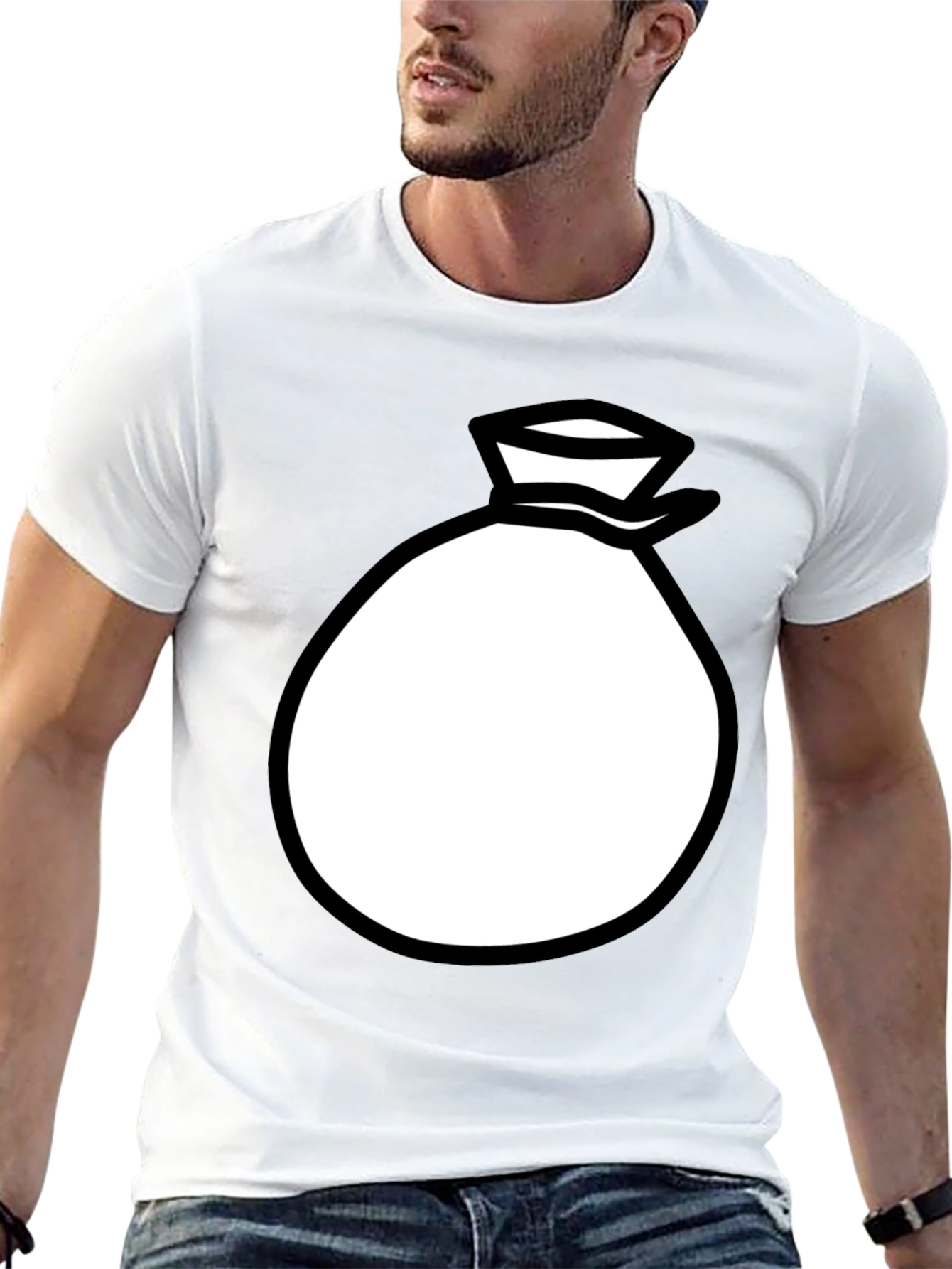Money Bag Graphic Black T-Shirt