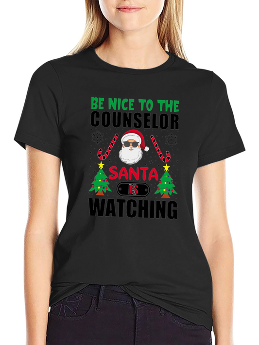 Funny Counselor Santa Watching Christmas T-Shirt