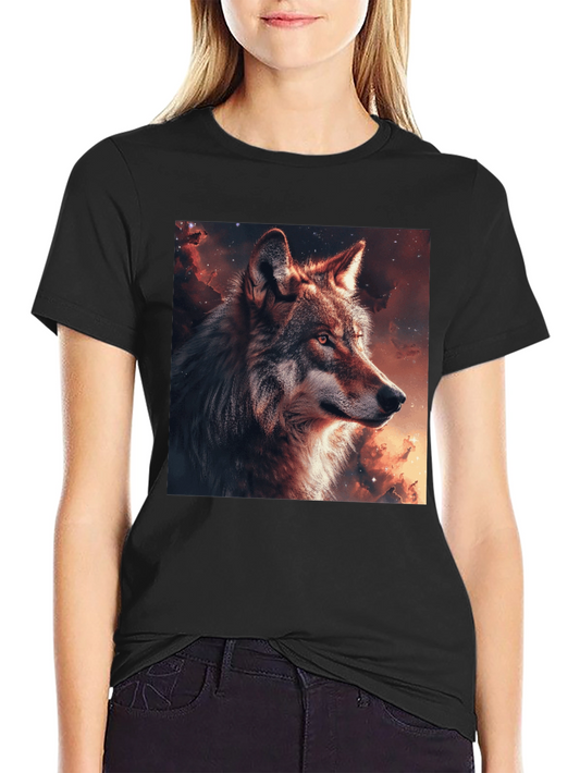 Wolf Galaxy Graphic T-Shirt - Mens Black Tee