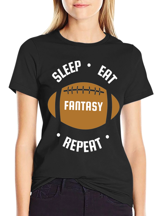 Fantasy Football T-Shirt - Sleep Eat Repeat