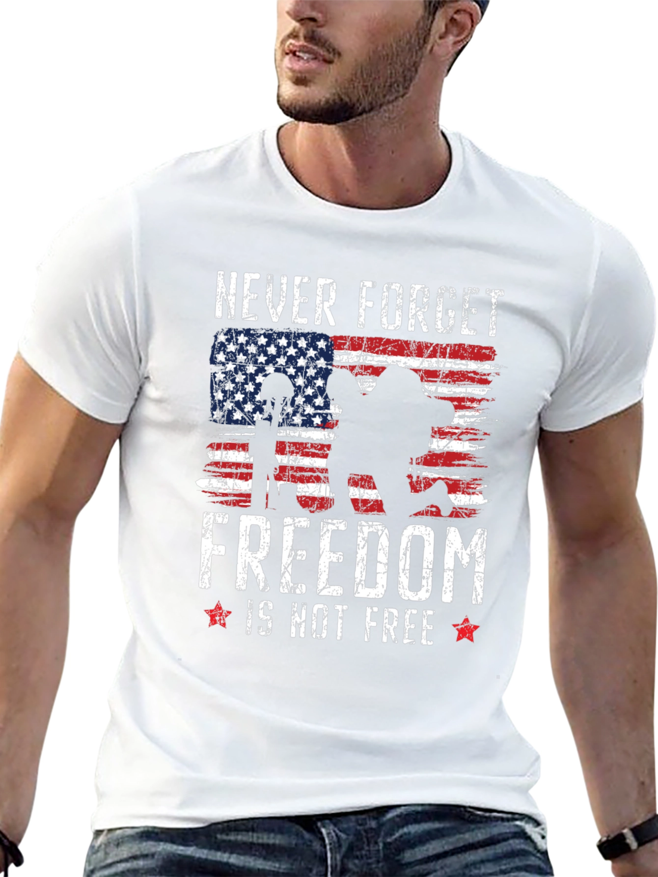 Never Forget Freedom T-Shirt - Patriotic Military Tee
