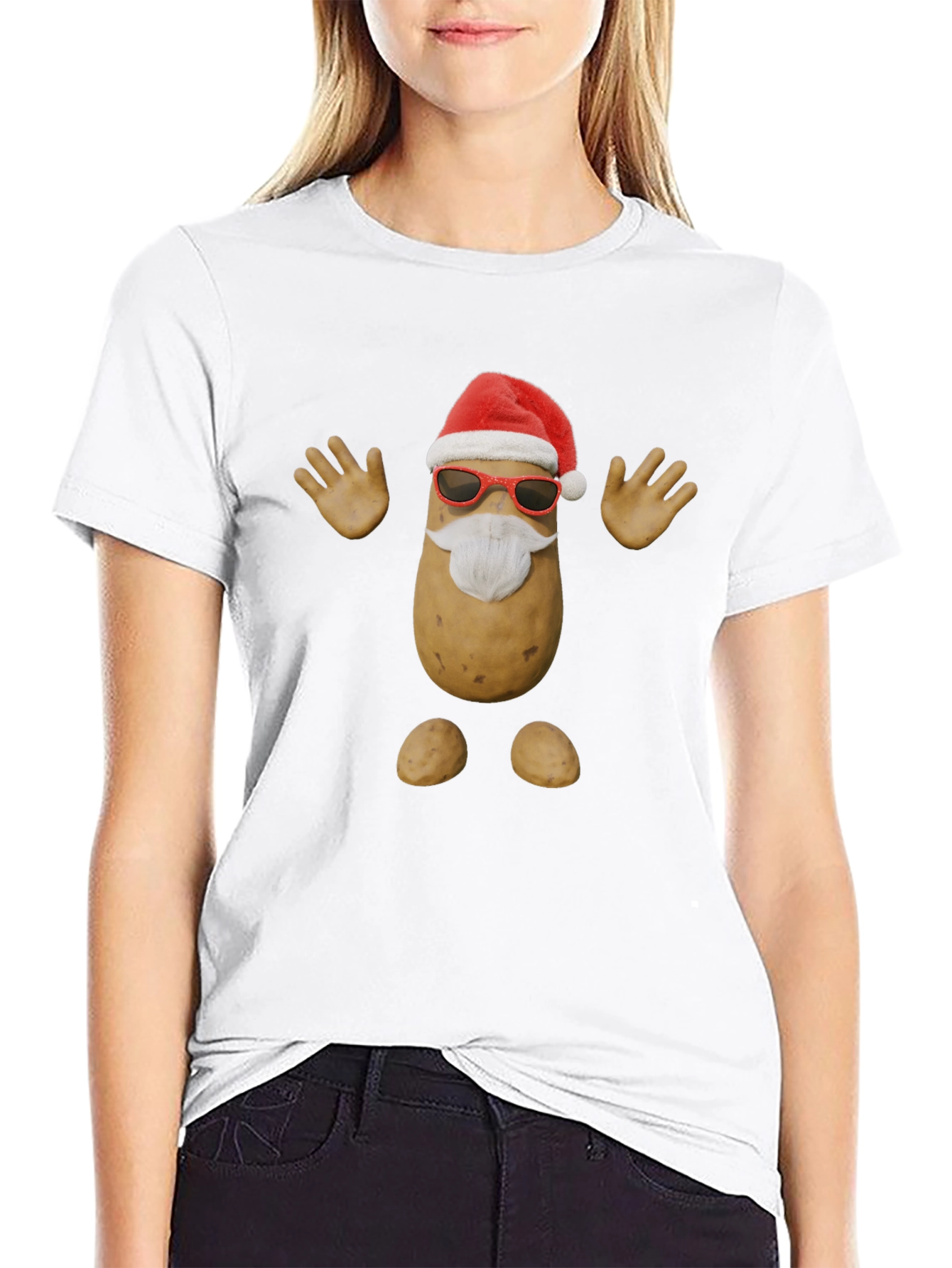 Festive Potato Santa T-Shirt - Holiday Fun
