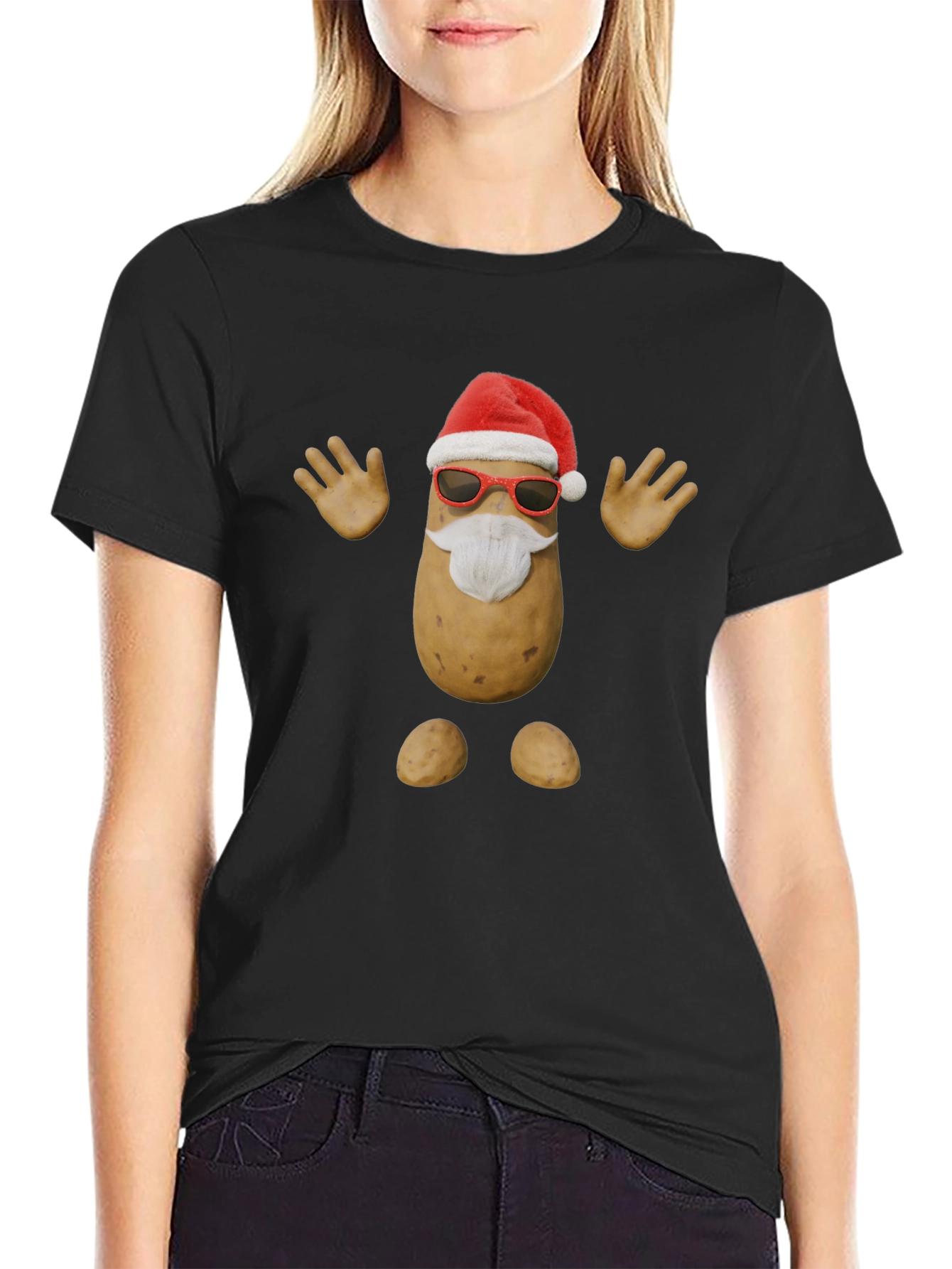 Festive Potato Santa T-Shirt - Holiday Fun