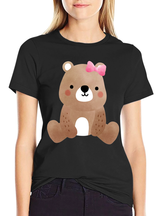 Cute Bear with Bow Mens Graphic Tee