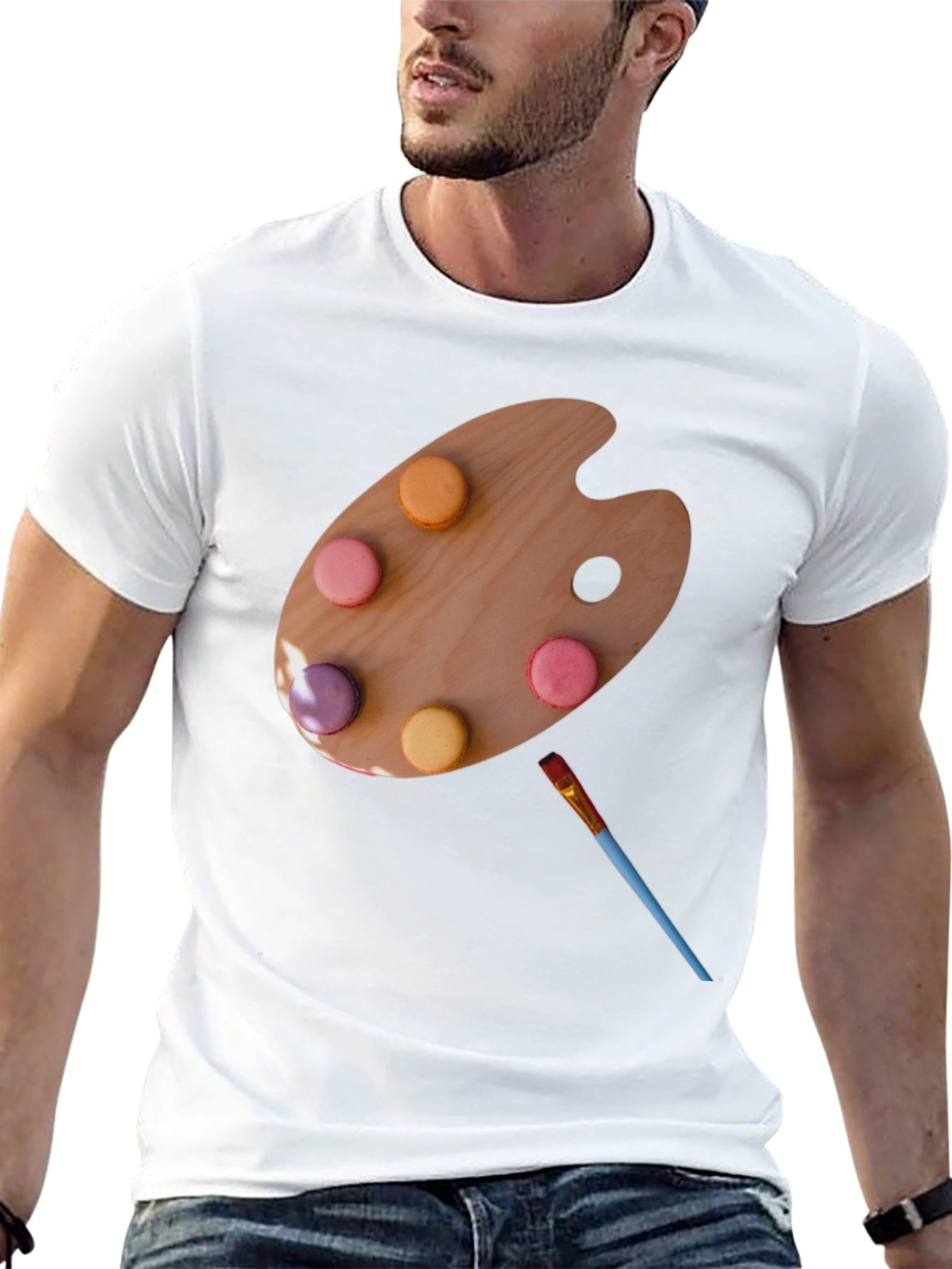 Artist Palette Macaron T-Shirt - Unique Creative Design