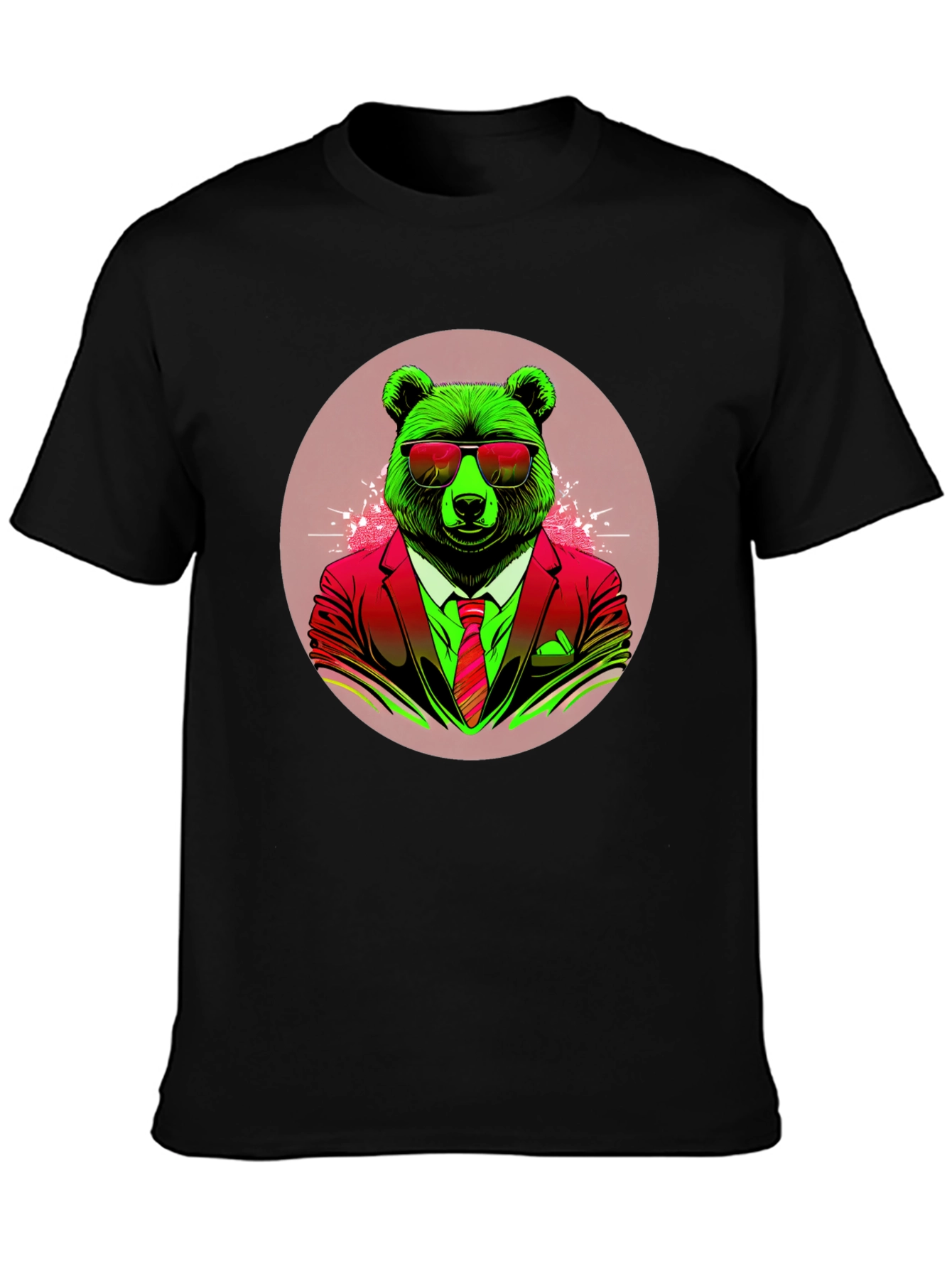 Bear in Suit Graphic Tee - Cool Animal Design