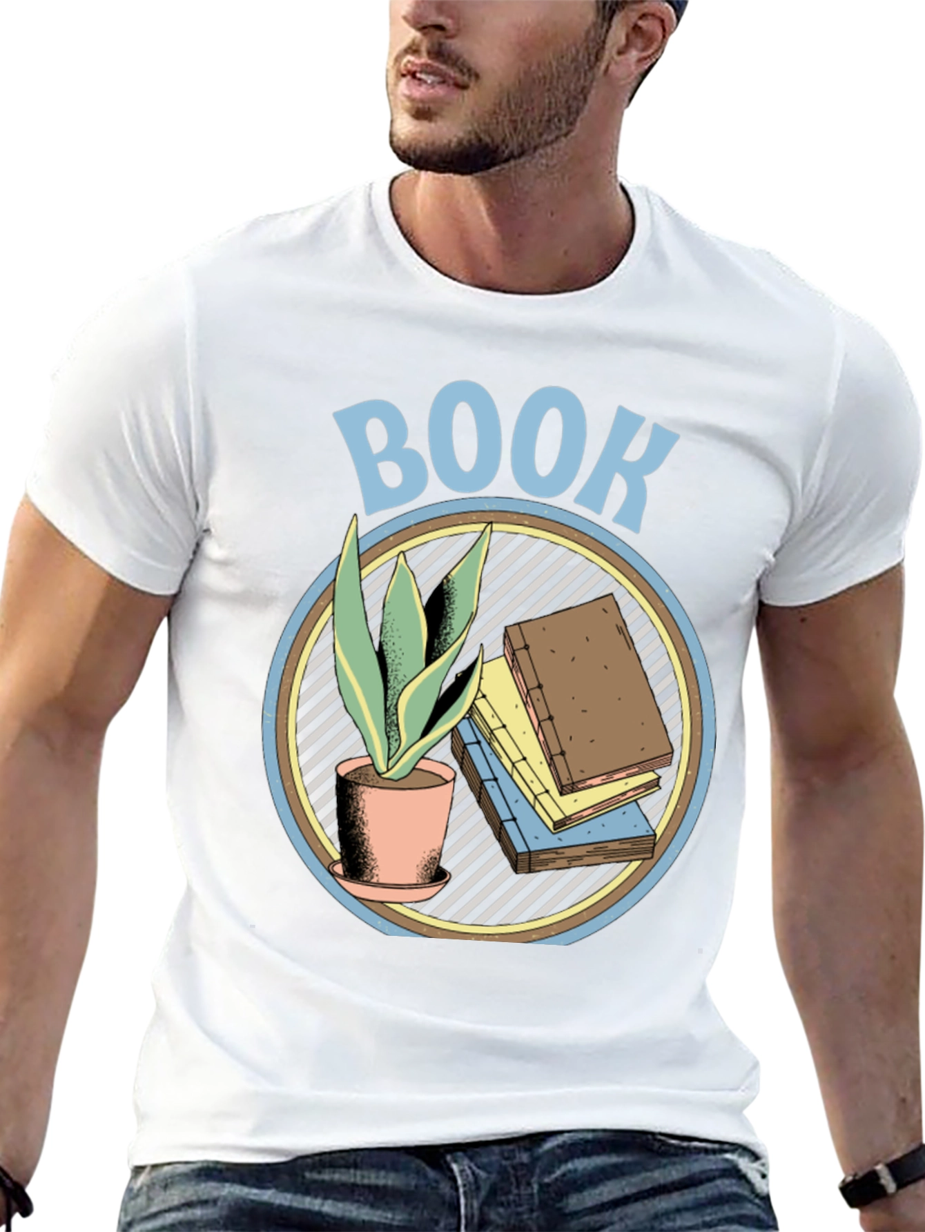 Book Lover Graphic T-Shirt - Plant & Book Design