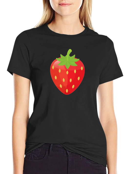 Strawberry Graphic Tee - Black Unisex T-Shirt
