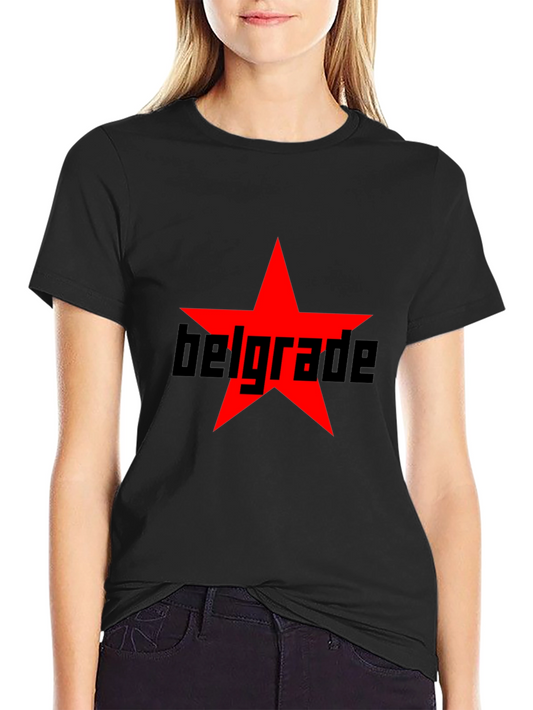 Belgrade Red Star Graphic Tee - Black Cotton T-Shirt