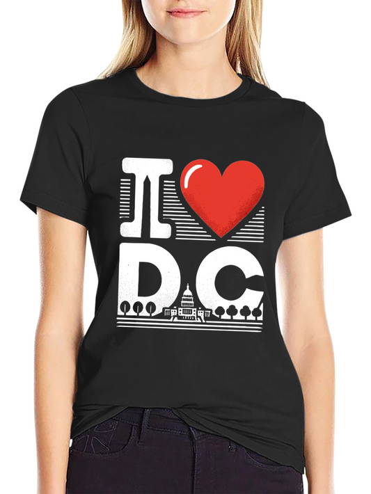 I Love DC Graphic T-Shirt - Unisex Black Tee