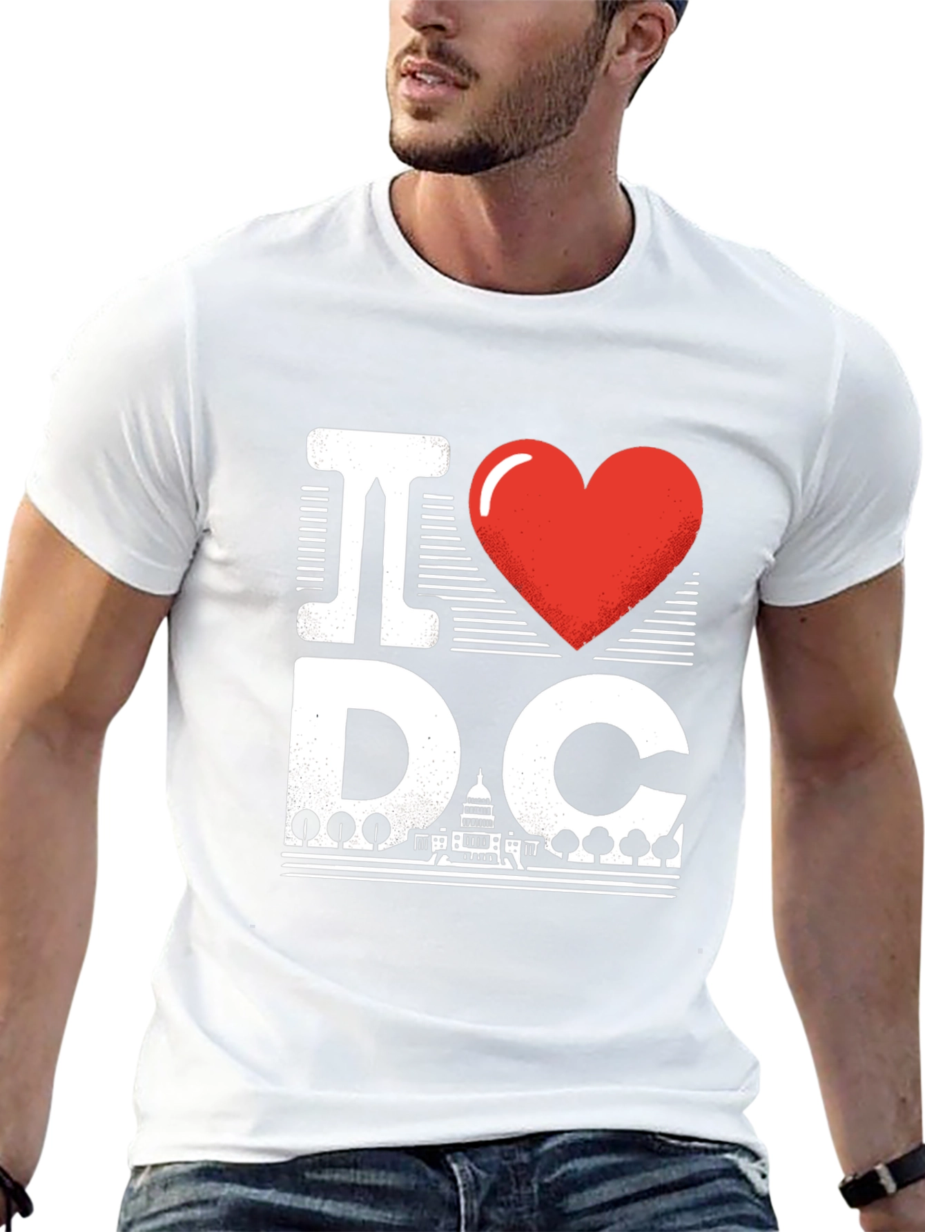 I Love DC Graphic T-Shirt - Unisex Black Tee