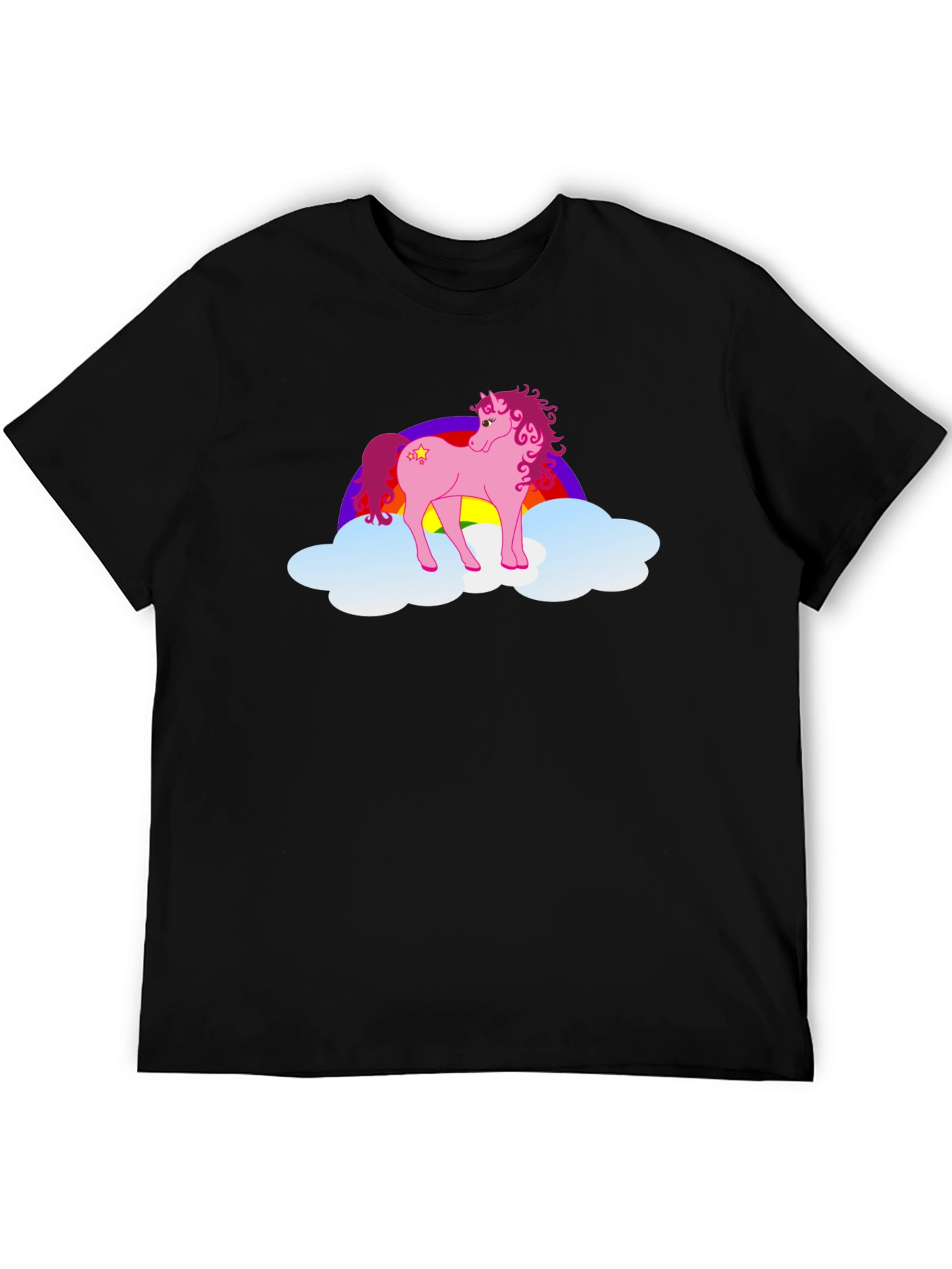 Pink Pony Rainbow Cloud Graphic T-Shirt