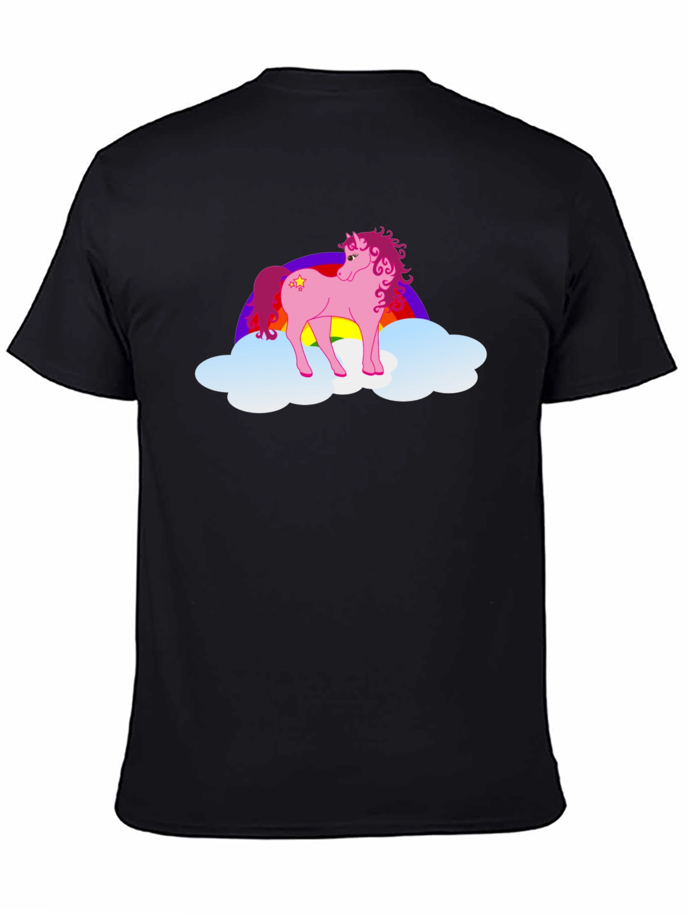 Pink Pony Rainbow Cloud Graphic T-Shirt