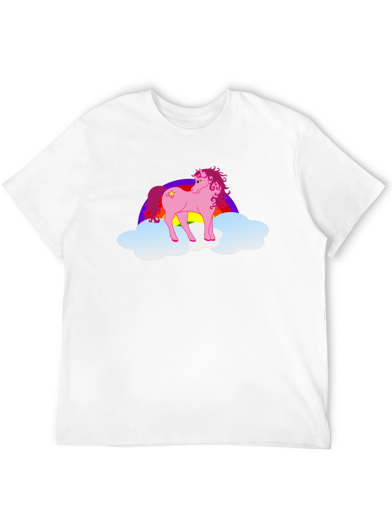 Pink Pony Rainbow Cloud Graphic T-Shirt
