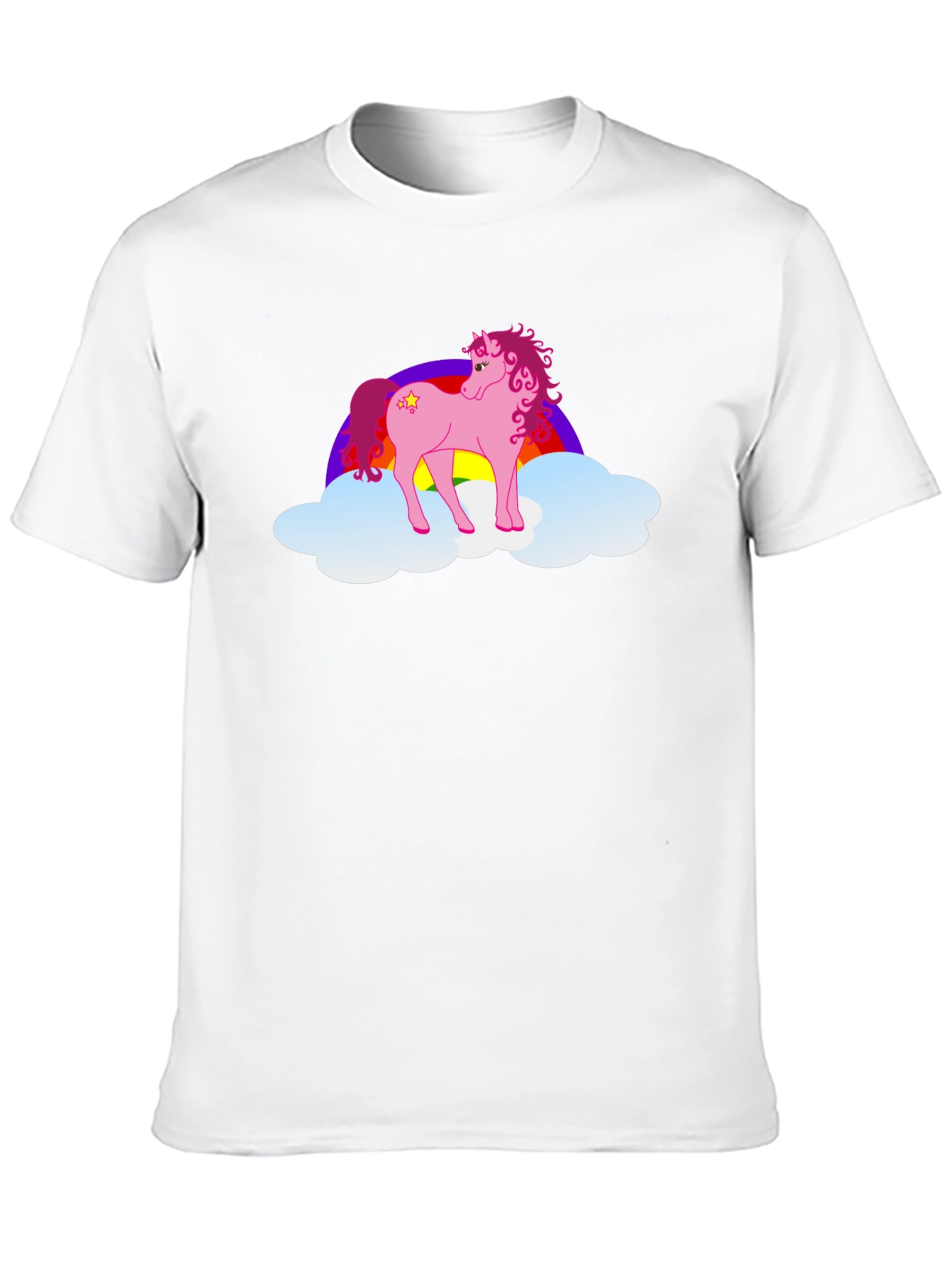 Pink Pony Rainbow Cloud Graphic T-Shirt