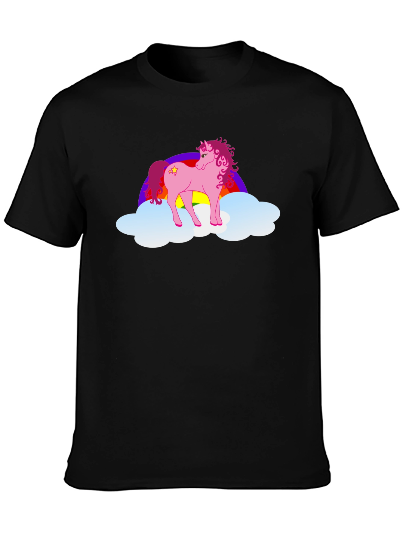 Pink Pony Rainbow Cloud Graphic T-Shirt