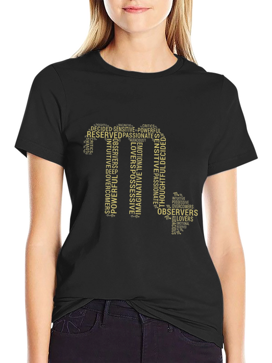 Scorpio Zodiac Sign Word Art T-Shirt