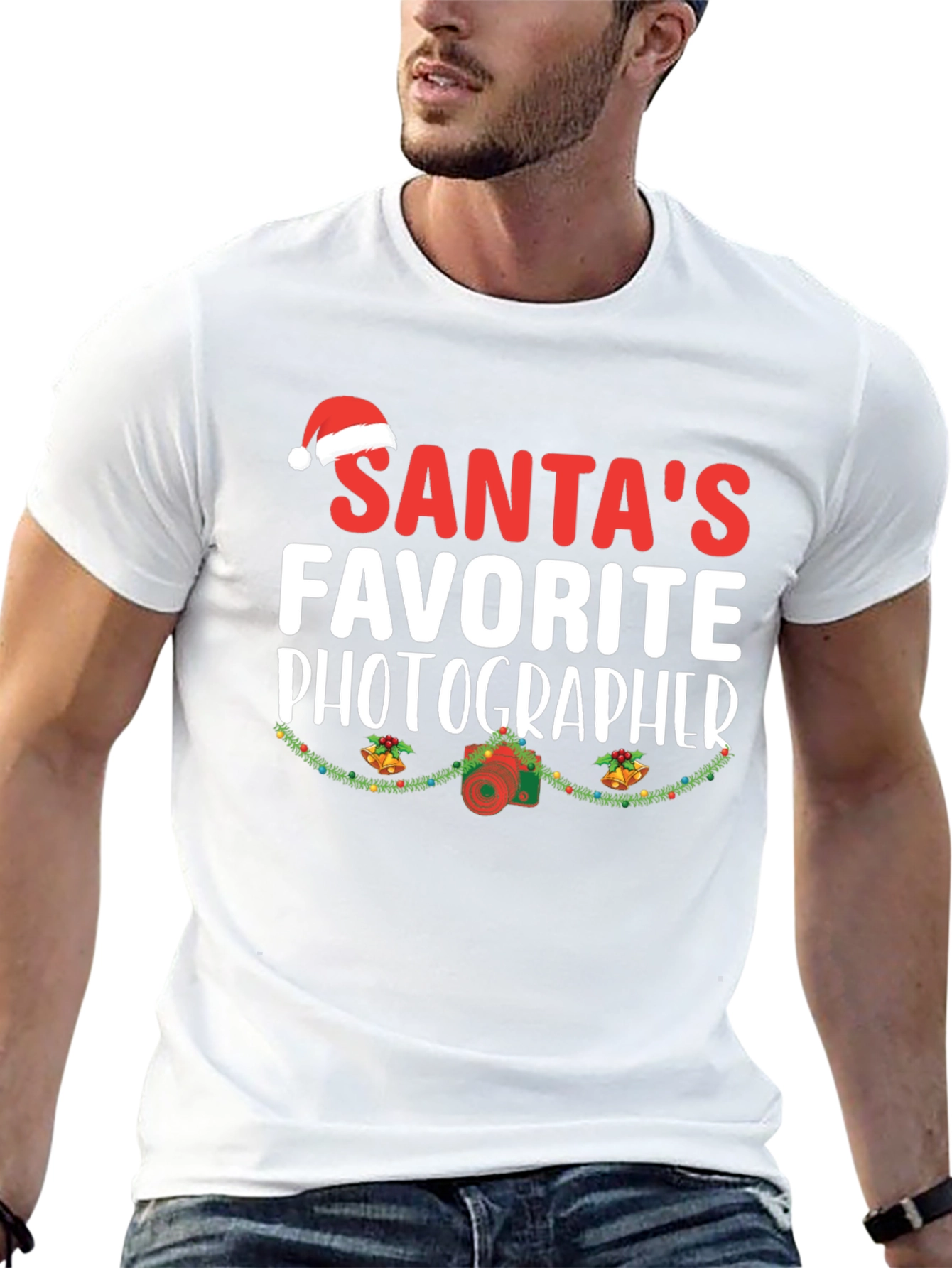 Santas Favorite Photographer Christmas T-Shirt