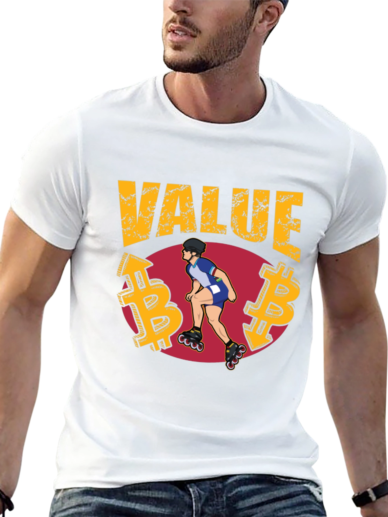 Value Bitcoin Roller Skater T-Shirt