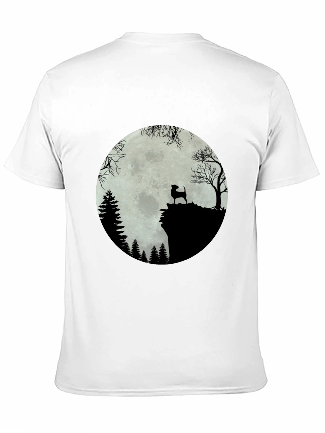 Moonlit Dog Silhouette Tee - Black