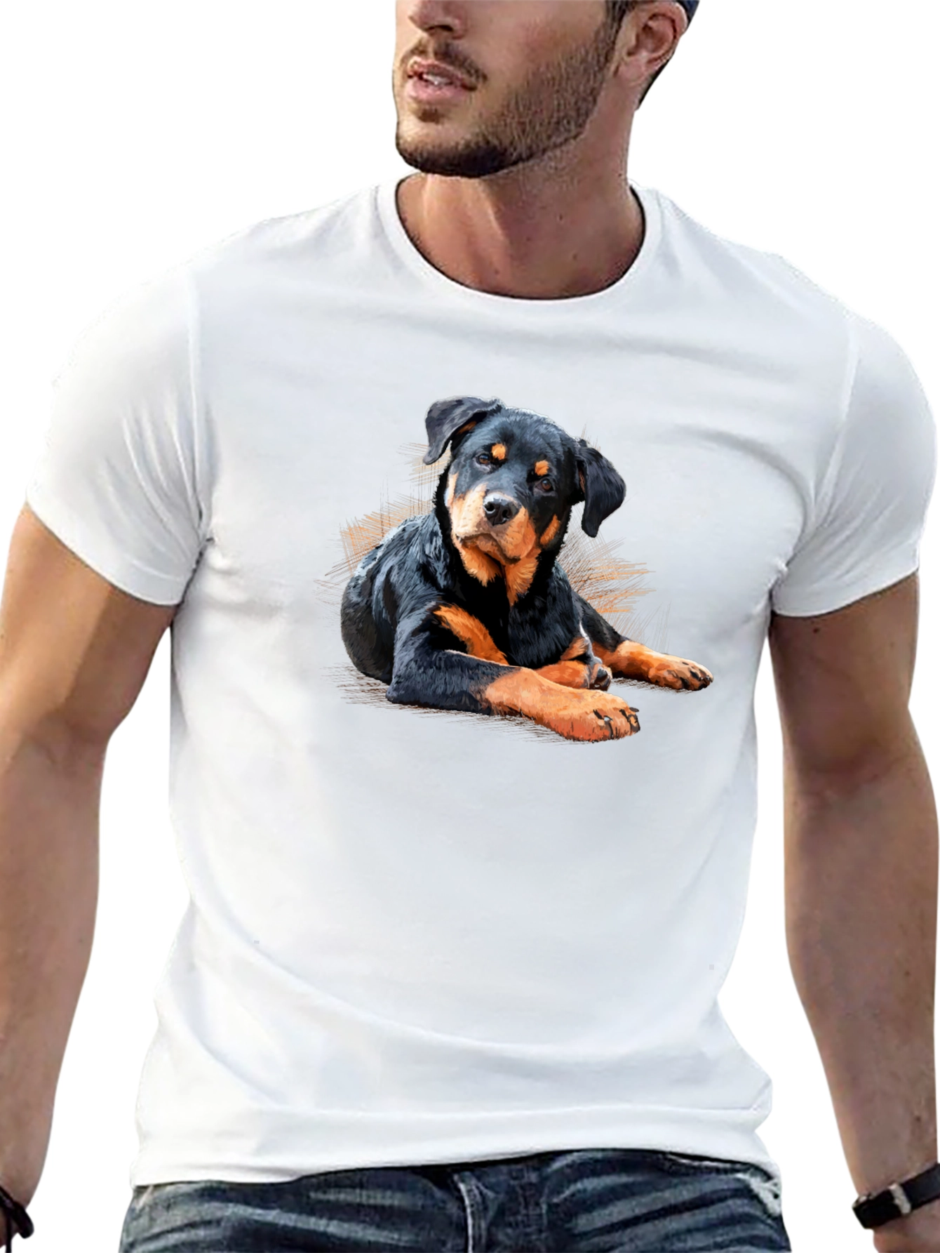 Rottweiler Dog Graphic Black T-Shirt