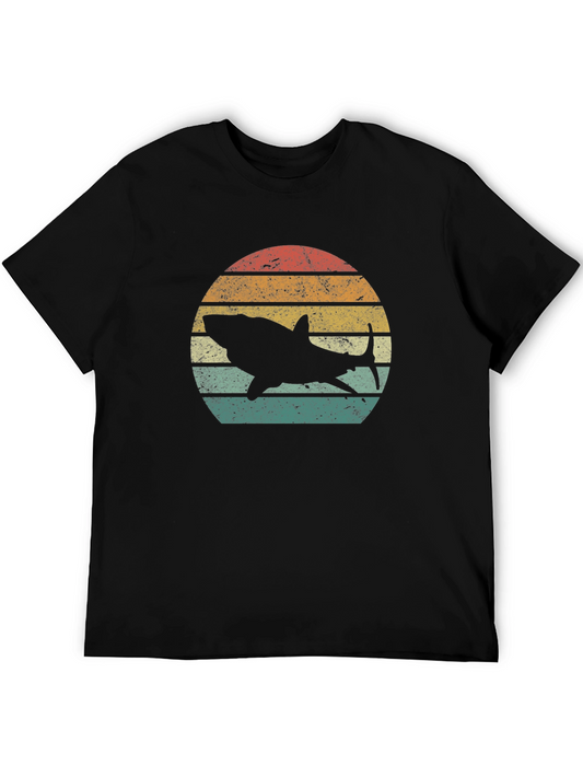 Retro Shark Graphic Tee - Vintage Style Comfort