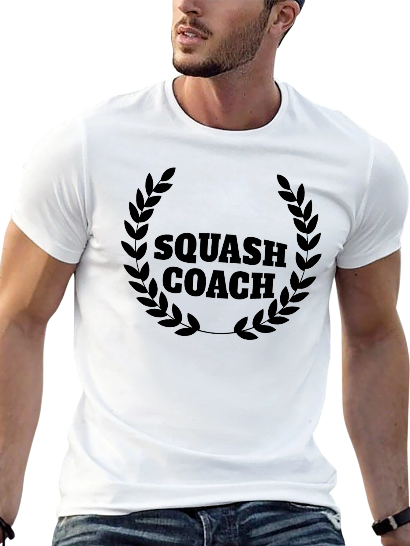 Squash Coach Graphic Tee - Black Cotton T-Shirt