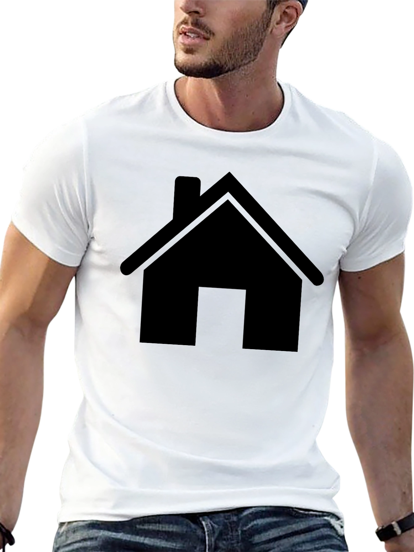 Home Icon Black T-Shirt - Simple Graphic Tee