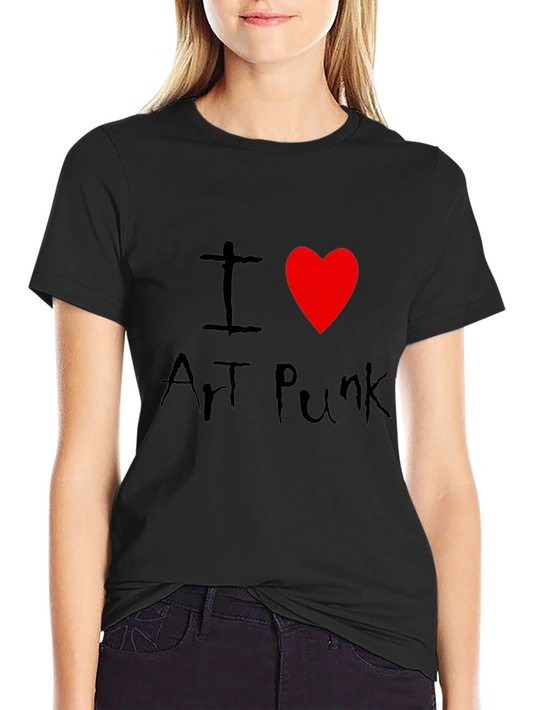 I Heart Art Punk Graphic Tee - Black Cotton T-Shirt