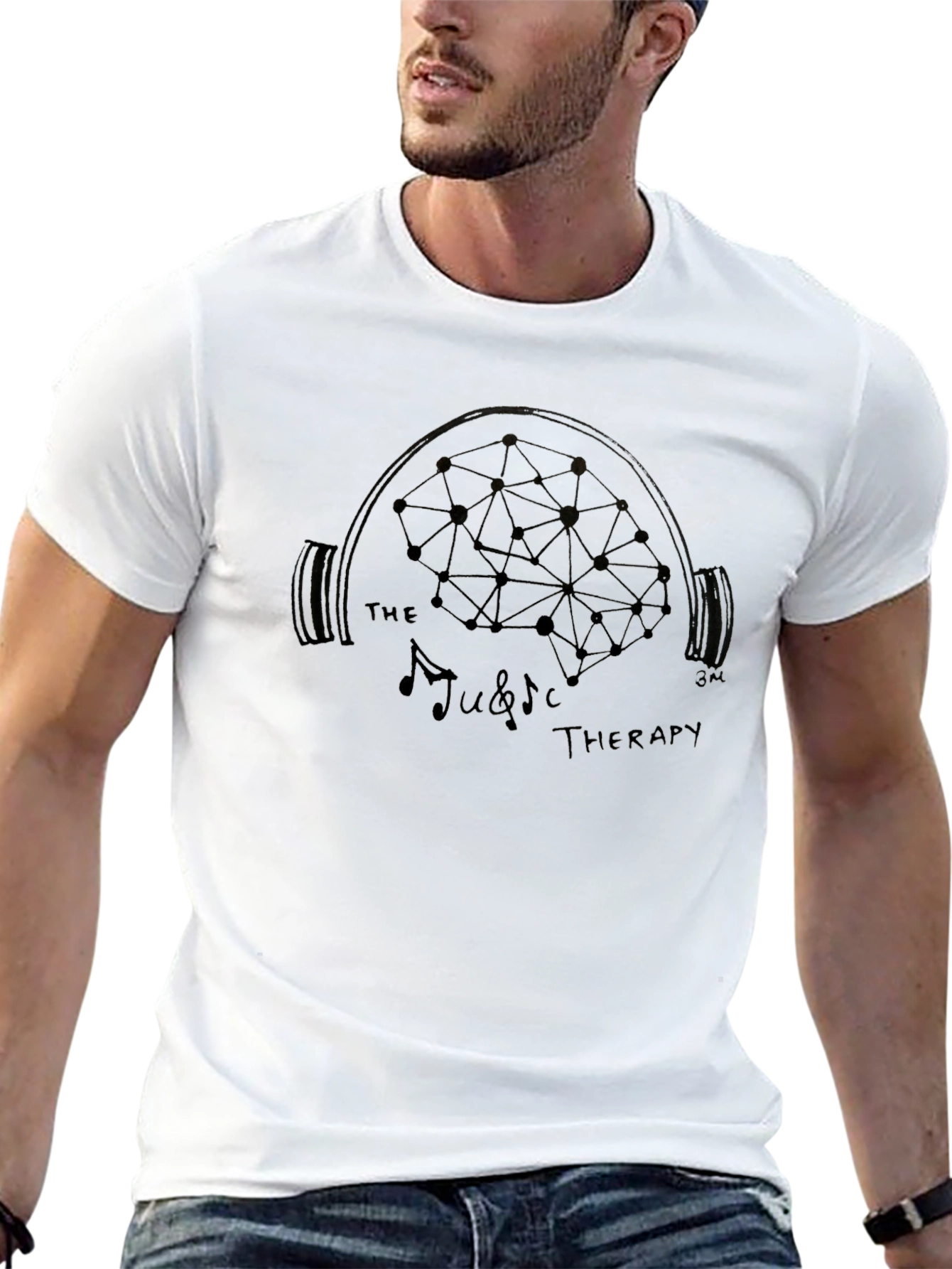 Music Therapy Brain Graphic T-Shirt