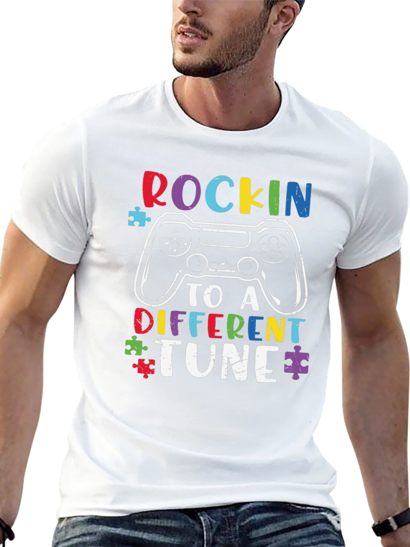 Rockin to a Different Tune Autism Gaming T-Shirt