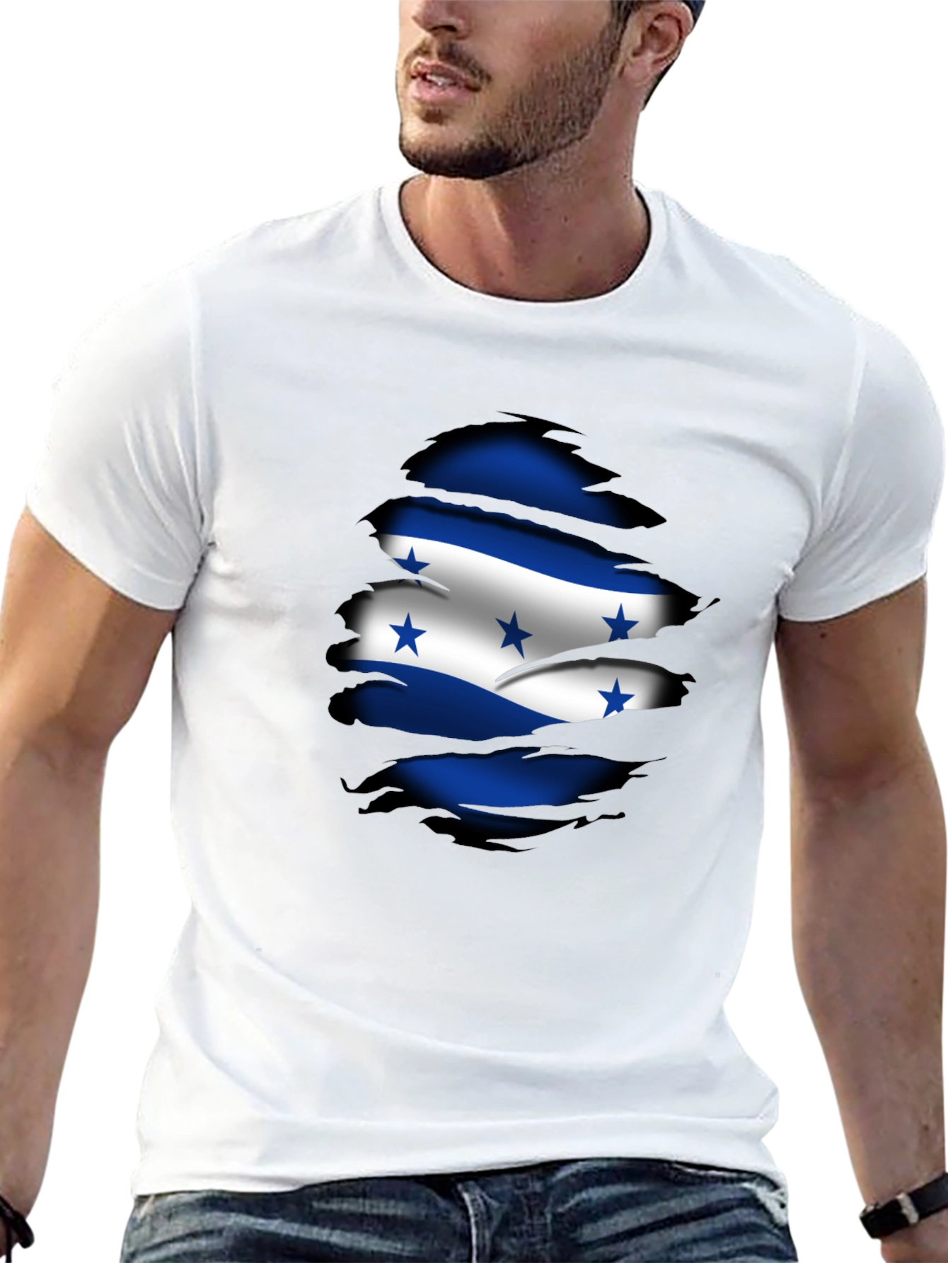 Honduras Flag Ripped T-Shirt - Country Pride